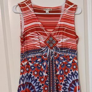 World Unity - Size S - Red, White and Blue Sleeveless Dress